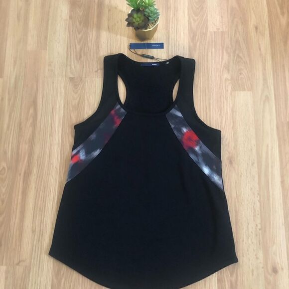 NWT ELIE TAHARI Dianna Knit Red/Black Tank Top - Picture 3 of 7